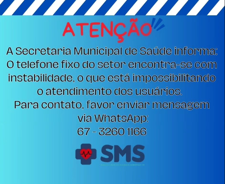 Imagem de compartilhamento para o artigo Telefone da Secretaria Municipal de Saúde de Alcinópolis está com defeito da MS Todo dia